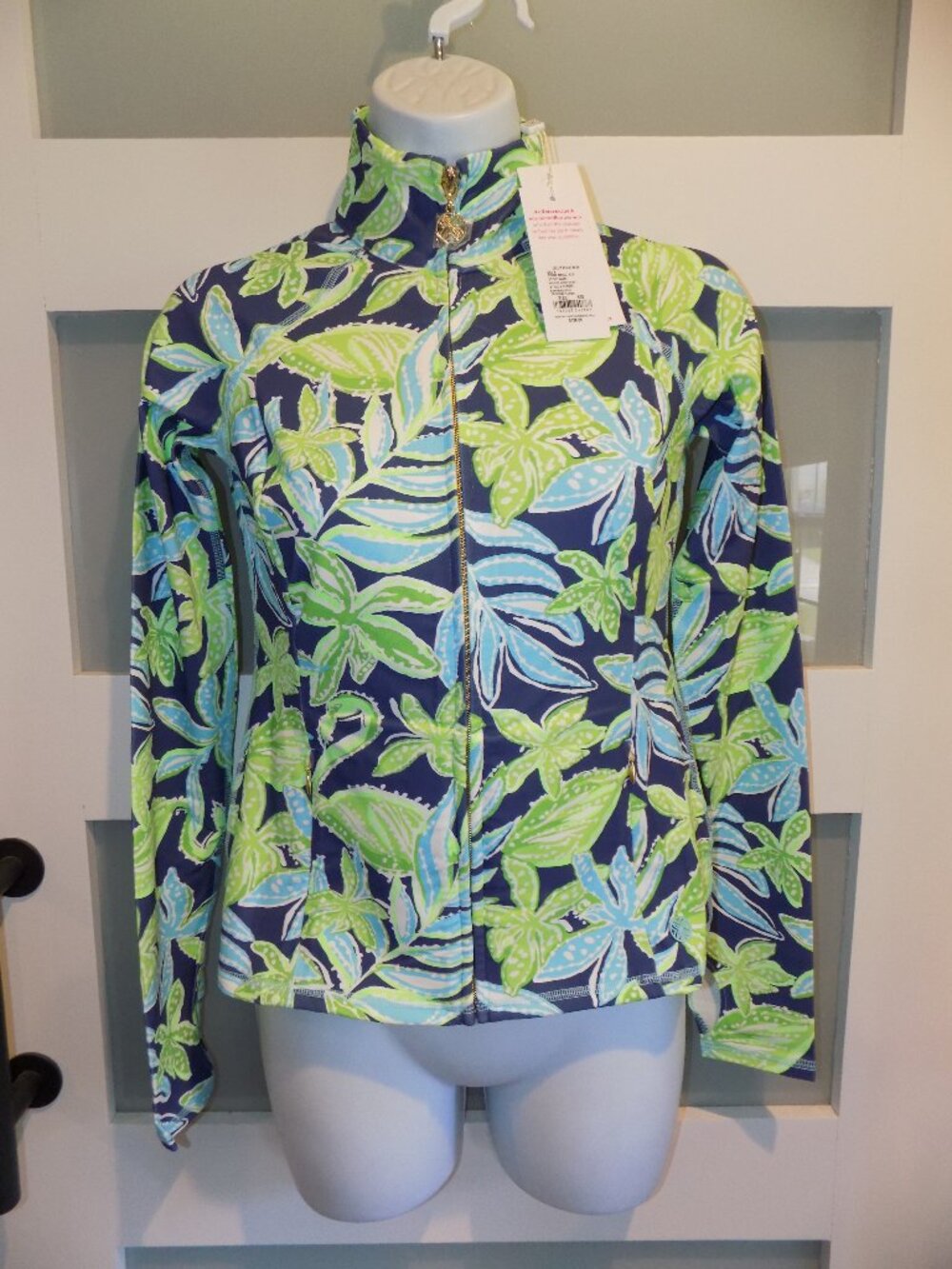 Lilly Pulitzer Sapphire Pool Tropical Tango Breaker Jacket Zip Up Size XS NEW